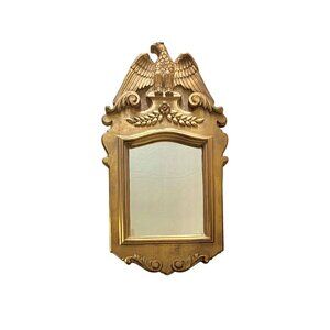 Mirror Federal Eagle Design Carved Wood Old Vintage Americana Decor
